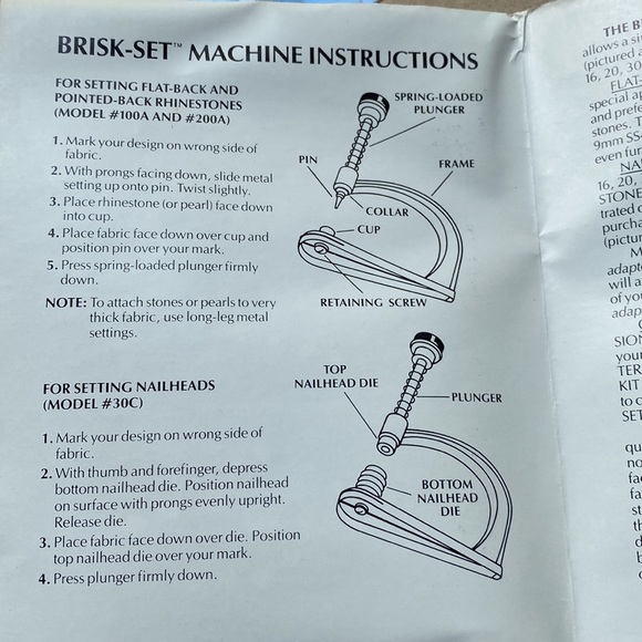 Vintage Brisk-Set Rhinestone and Nailhead Setting Machine - Picture 8 of 8